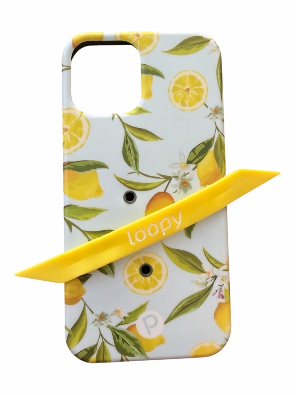 🍋Loopy Case iPhone 12 Pro Lemon Pattern Phone Case with Yellow Loopy Grip.